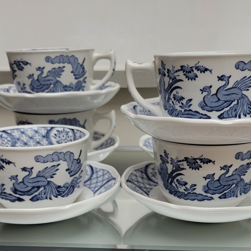 Set-Mason Old Chelsea Tea Cups & Saucers